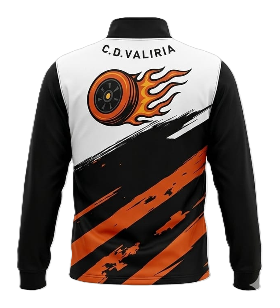 Chaqueta técnica naranja Valiria patinaje (reverso)