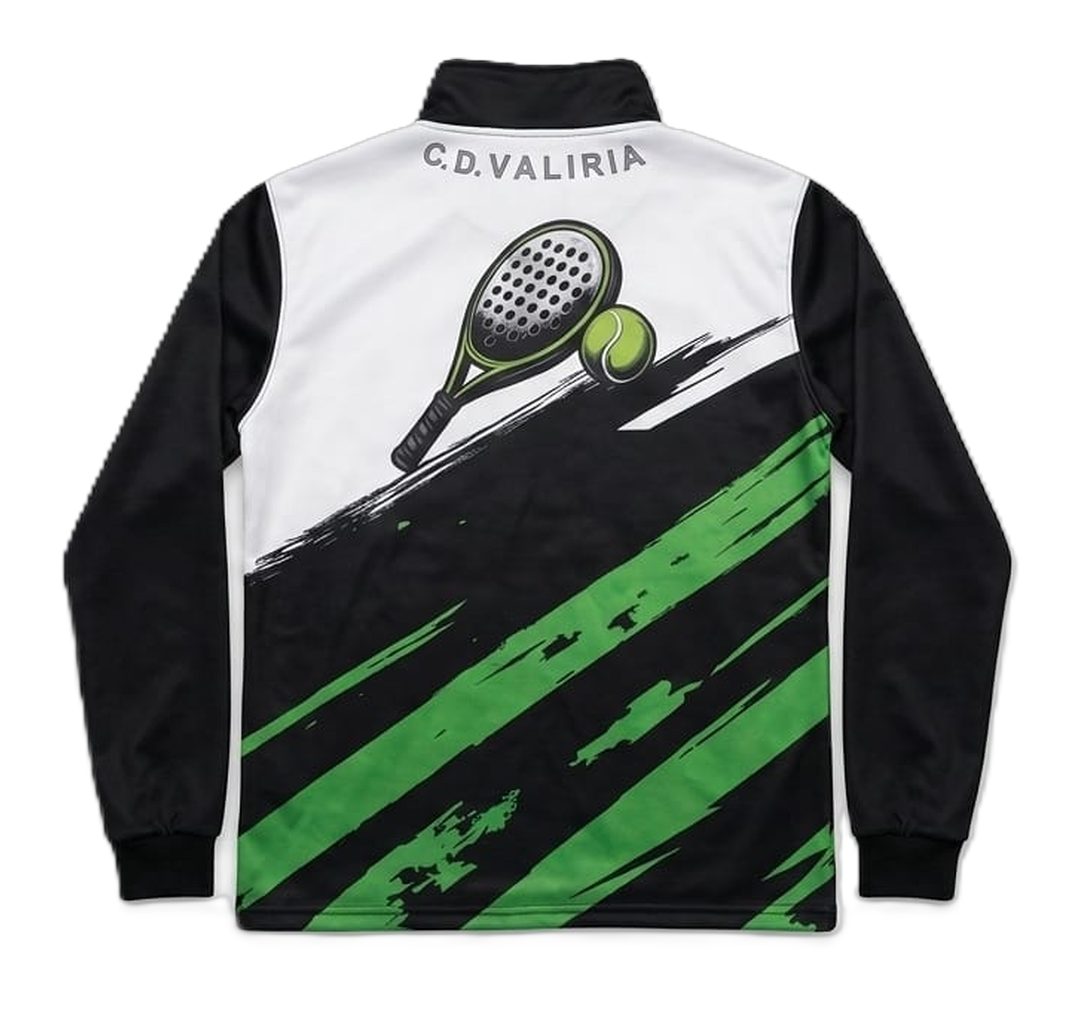 Chaqueta técnica verde Valiria pádel (reverso)
